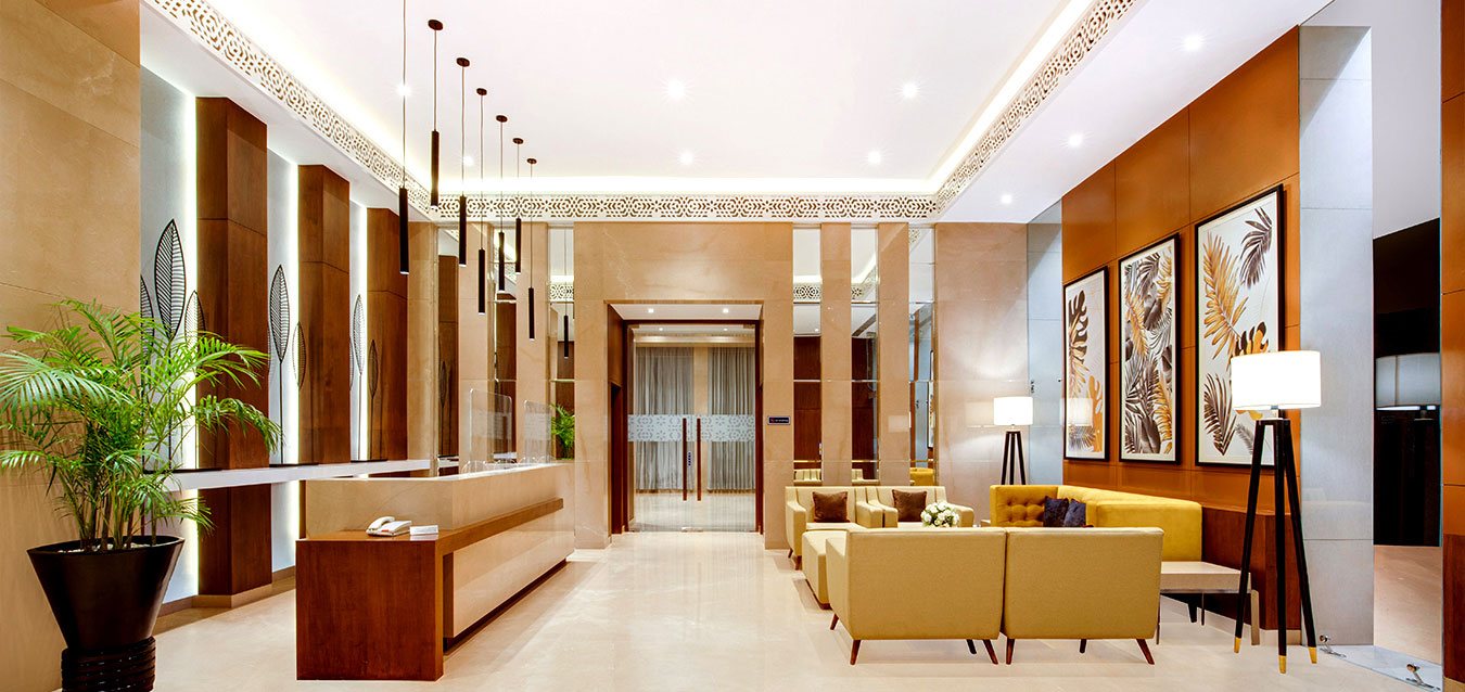 Lobby Reception at Hotel Aketa Dehradun — Elegant Welcome Area