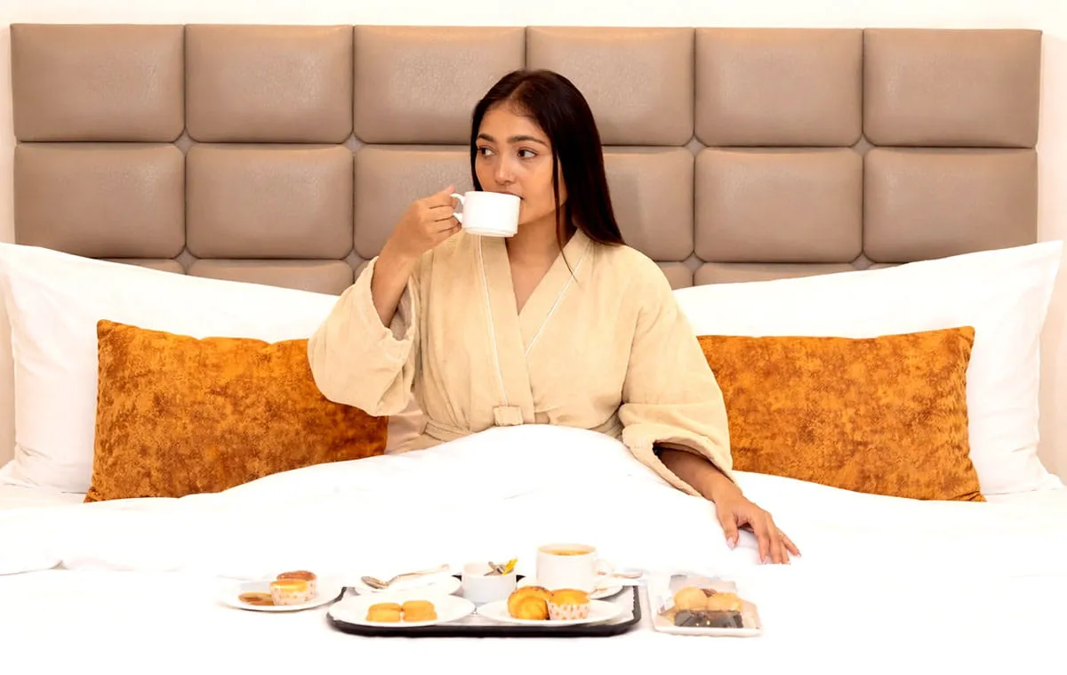 Breakfast in bed at Hotel Aketa Dehradun — Premium Stay on Rajpur Road