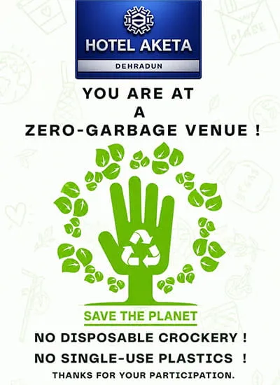 Waste reduction and near-zero garbage practices at Hotel Aketa Dehradun