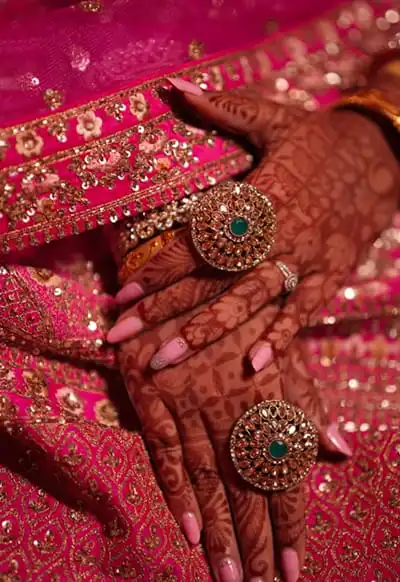 Bridal Mehndi and Gold Jewellery Close-Up — Wedding at Hotel Aketa Dehradun